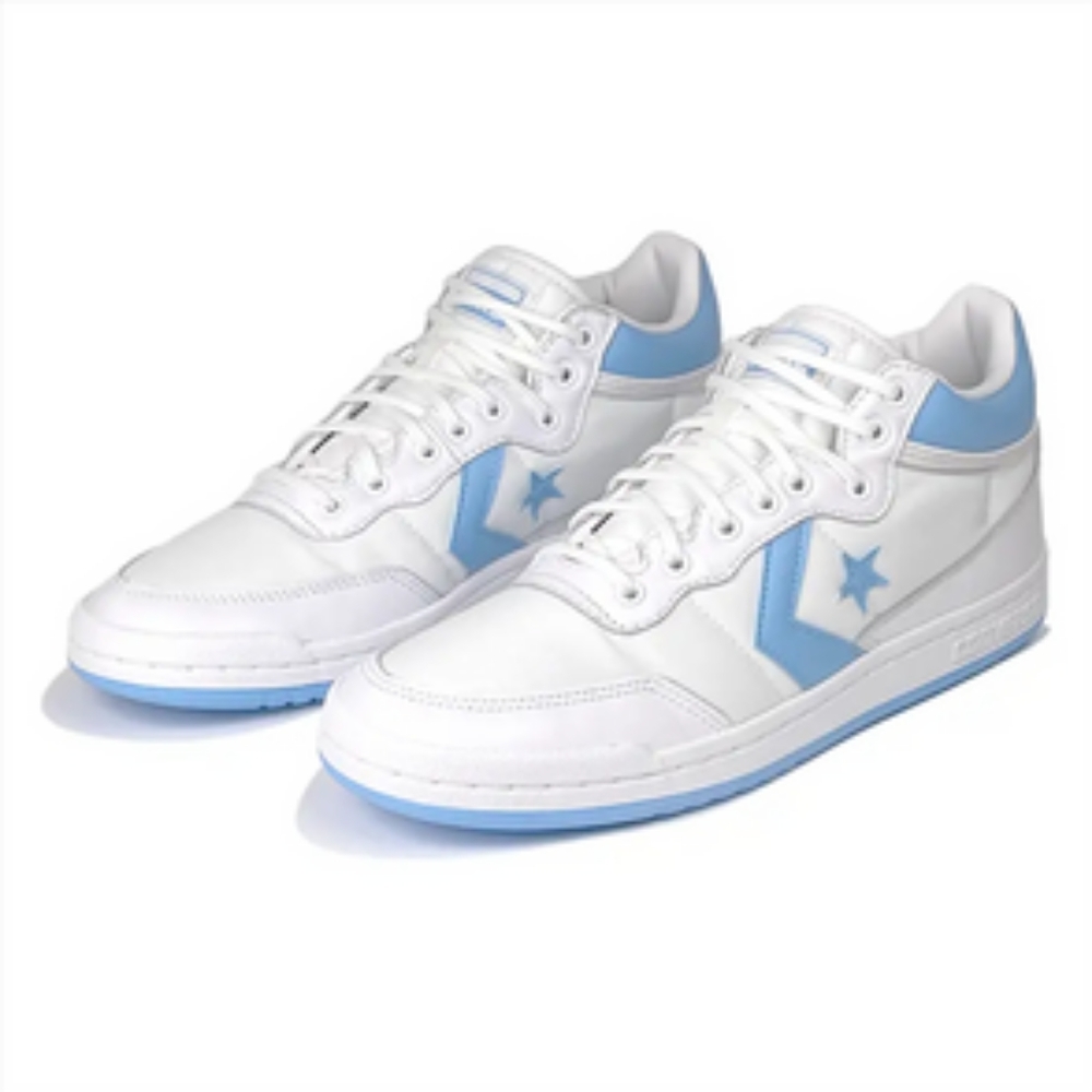 The Converse CONS Fastbreak Pro Mid White and Light Blue Sneakers